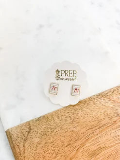 'A+' Teacher Signature Enamel Studs by Prep Obsessed