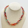 Acetate Linked Necklace - Tortoise Multi