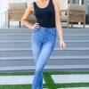 Amanda High Rise Pull on Release Hem Skinny Jeans by Judy Blue