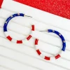 American Flag Enamel Hoop Earrings