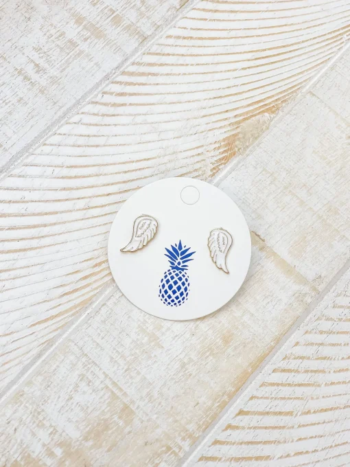 Angel Wings Signature Enamel Studs by Prep Obsessed