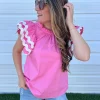 Angie Ric-Rac Top - Pink by Mud Pie
