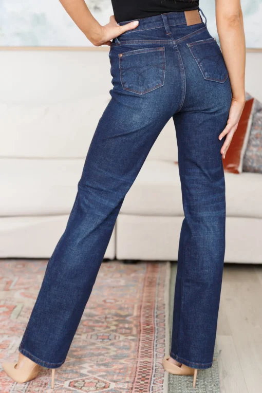 Arlo High Rise Button-Fly Straight Jeans by Judy Blue