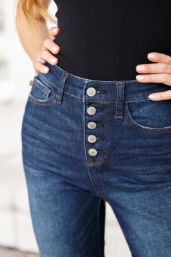 Arlo High Rise Button-Fly Straight Jeans by Judy Blue