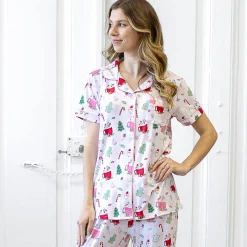Baking Spirits Bright Short Sleeve Button Up Sleep Shirt