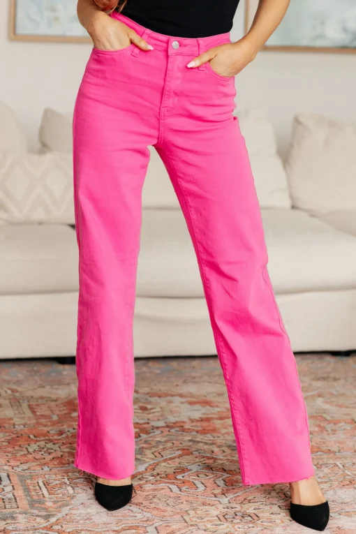 Barbara High Rise Garment Dyed 90's Straight Jeans by Judy Blue