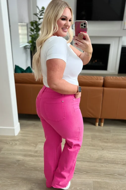 Barbara High Rise Garment Dyed 90's Straight Jeans by Judy Blue