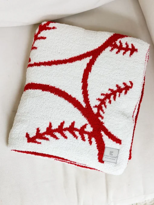 Baseball Print Cozy Throw Blanket