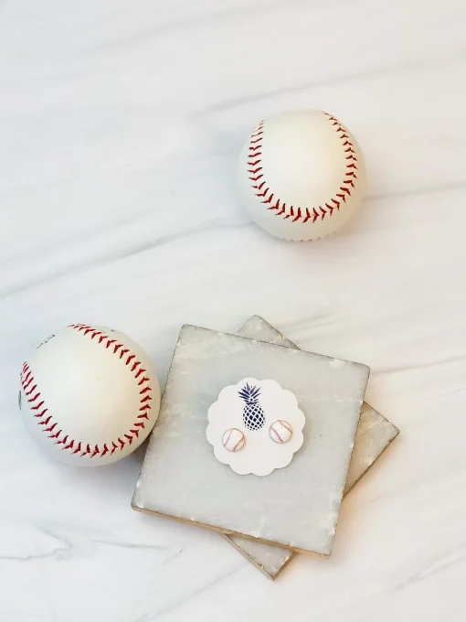 Baseball Signature Enamel Studs by Prep Obsessed