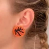 Basketball Beaded Post Earrings
