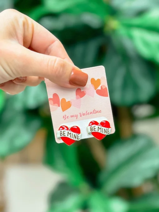 'Be Mine' Heart Stud Earrings