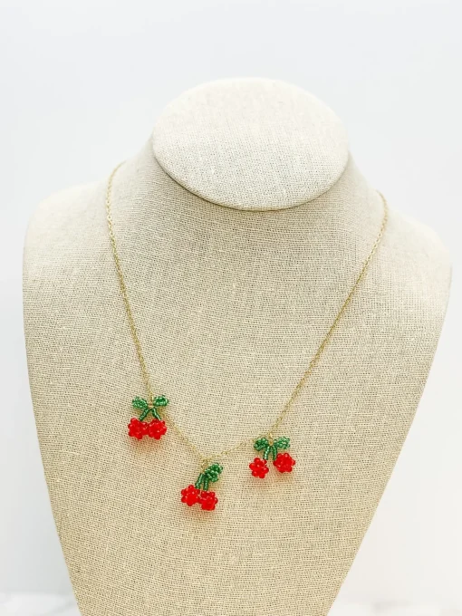 Beaded Cherry Necklace