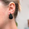 Beaded Drop Earrings - Jet