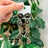Beaded 'Grad' Dangle Earrings - Gold