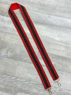 Beaded Purse Strap - Black & Red