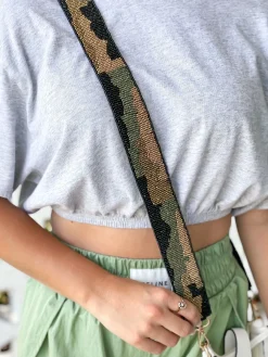 Beaded Purse Strap - Camouflage
