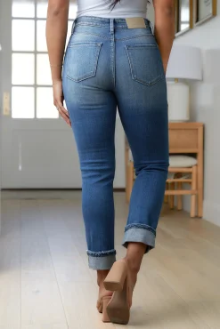 Belinda High Rise Distressed Straight Jeans