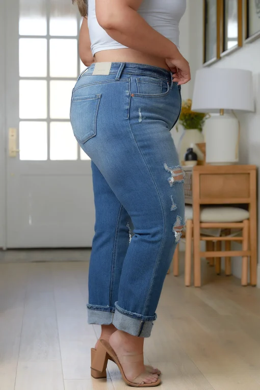 Belinda High Rise Distressed Straight Jeans