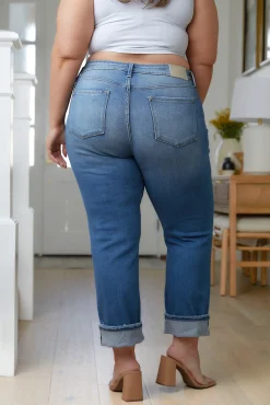 Belinda High Rise Distressed Straight Jeans