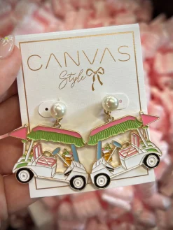 Bella Enamel Golf Cart Earrings