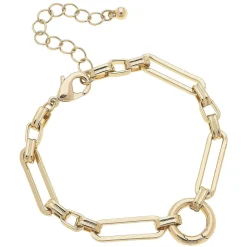 Bella Linked Charm Bracelet Base in Shiny Gold By Canvas