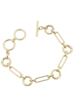 Bella Multi-Charm Toggle Bracelet Base in Shiny Gold By Canvas