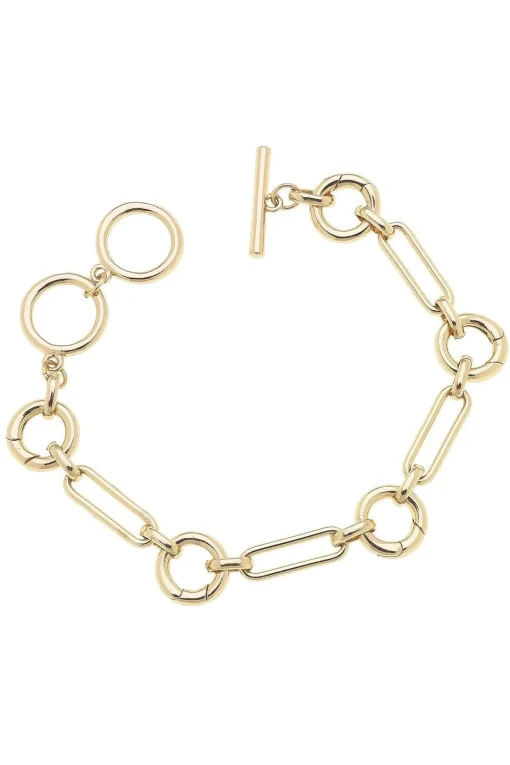 Bella Multi-Charm Toggle Bracelet Base in Shiny Gold By Canvas