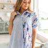 Best Of Both Worlds Button Down Top