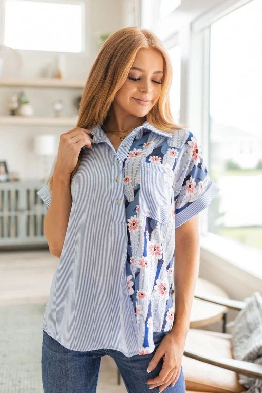 Best Of Both Worlds Button Down Top