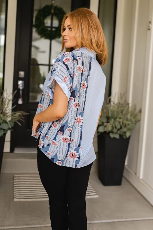 Best Of Both Worlds Button Down Top