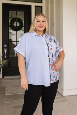 Best Of Both Worlds Button Down Top