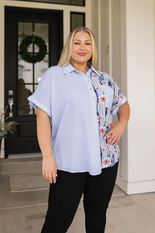 Best Of Both Worlds Button Down Top