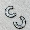 Black Gold Fleck Hoop Earrings