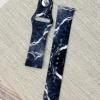 Black Marble Print Silicone Band For Fitbit Versa 1/2