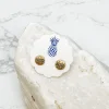 'Blessed' Sentiment Stud Earrings - Gold