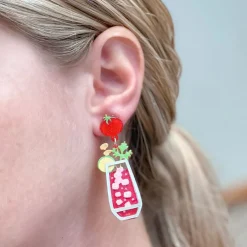 Bloody Mary Glitter Dangle Earrings