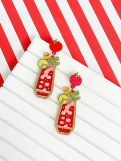 Bloody Mary Glitter Dangle Earrings