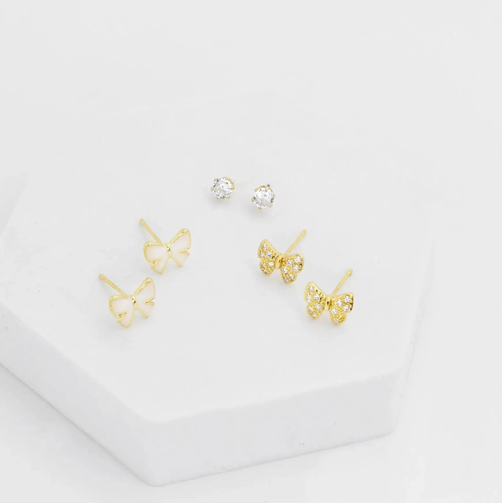 Bow Stud Earring Set