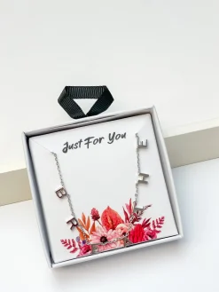 'Breathe' Sentiment Chain Necklace - Silver