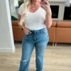 Bree High Rise Control Top Distressed Straight Jeans by Judy Blue