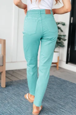 Bridgette High Rise Garment Dyed Slim Jeans in Aquamarine by Judy Blue