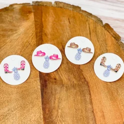 Brown Cowboy Boot Signature Enamel Studs by Prep Obsessed