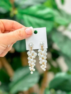 Bubbly Pearl Chain Dangle Earrings