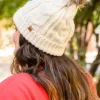 Cable Knit Cuffed Beanie In Ivory (Ships in 1-2 Weeks)