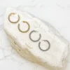 Cable Twisted Hoop Earrings - Silver
