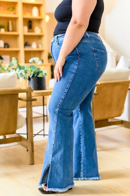 Caitlin High Rise Split Hem Straight Jeans by Risen