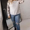 Camo & Stripes Raglan Top
