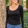 Can You Believe It Basic Long Sleeve Top In Black