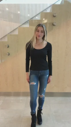 Can You Believe It Basic Long Sleeve Top In Black