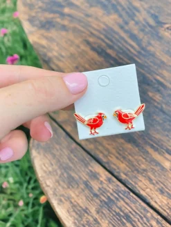 Cardinal Signature Enamel Studs by Prep Obsessed